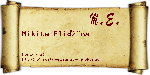 Mikita Eliána névjegykártya